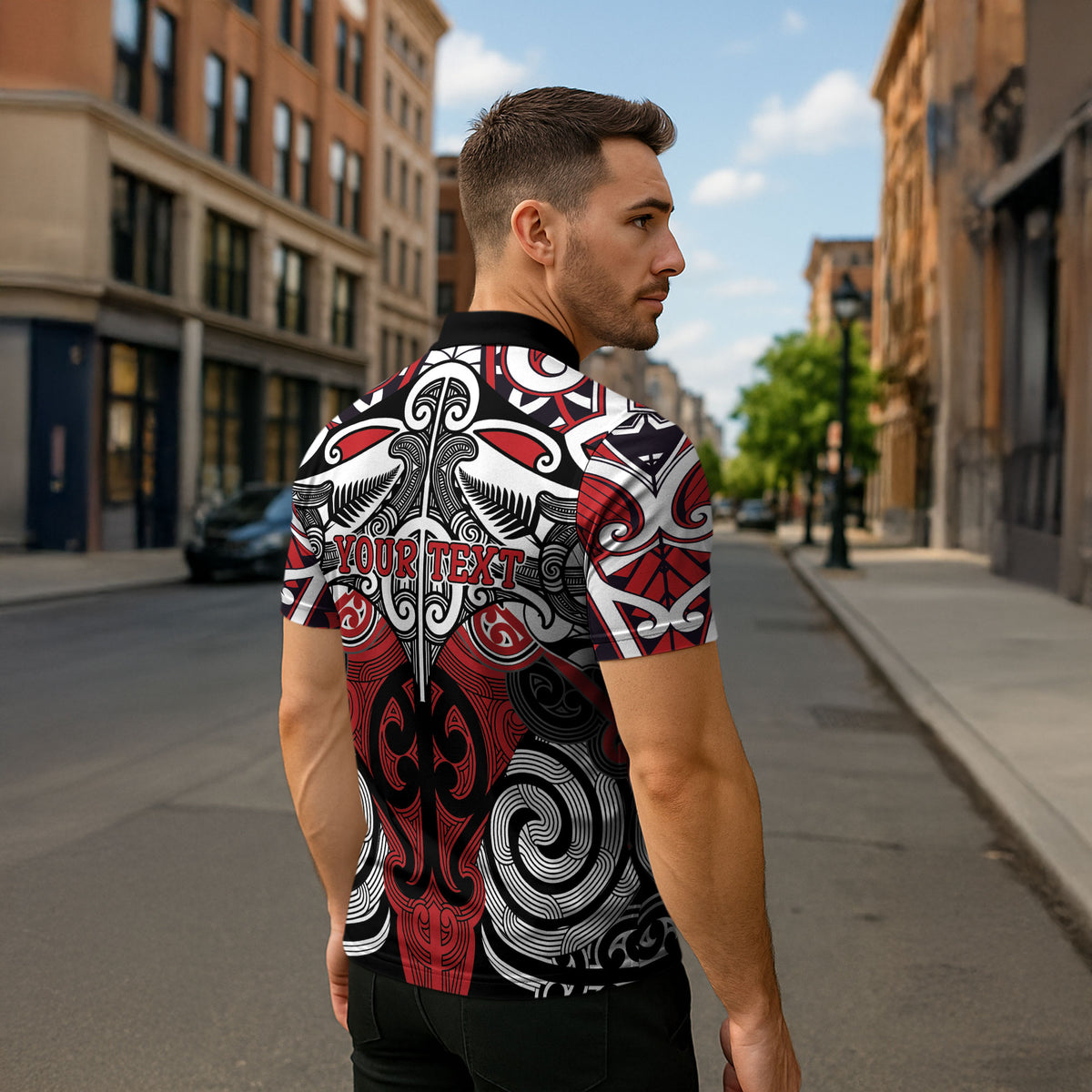 Personalised Maori Ngapuhi Zipper Polo Shirt Silver Fern Kowhaiwhai Art LT01 - Polynesian Pride