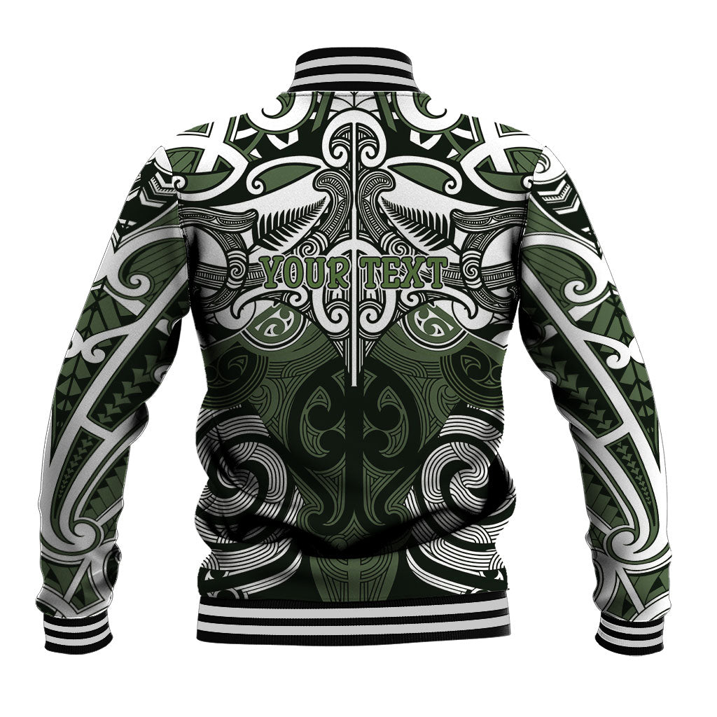 Personalised Maori Ngati Awa Baseball Jacket Silver Fern Kowhaiwhai Art LT01 - Polynesian Pride