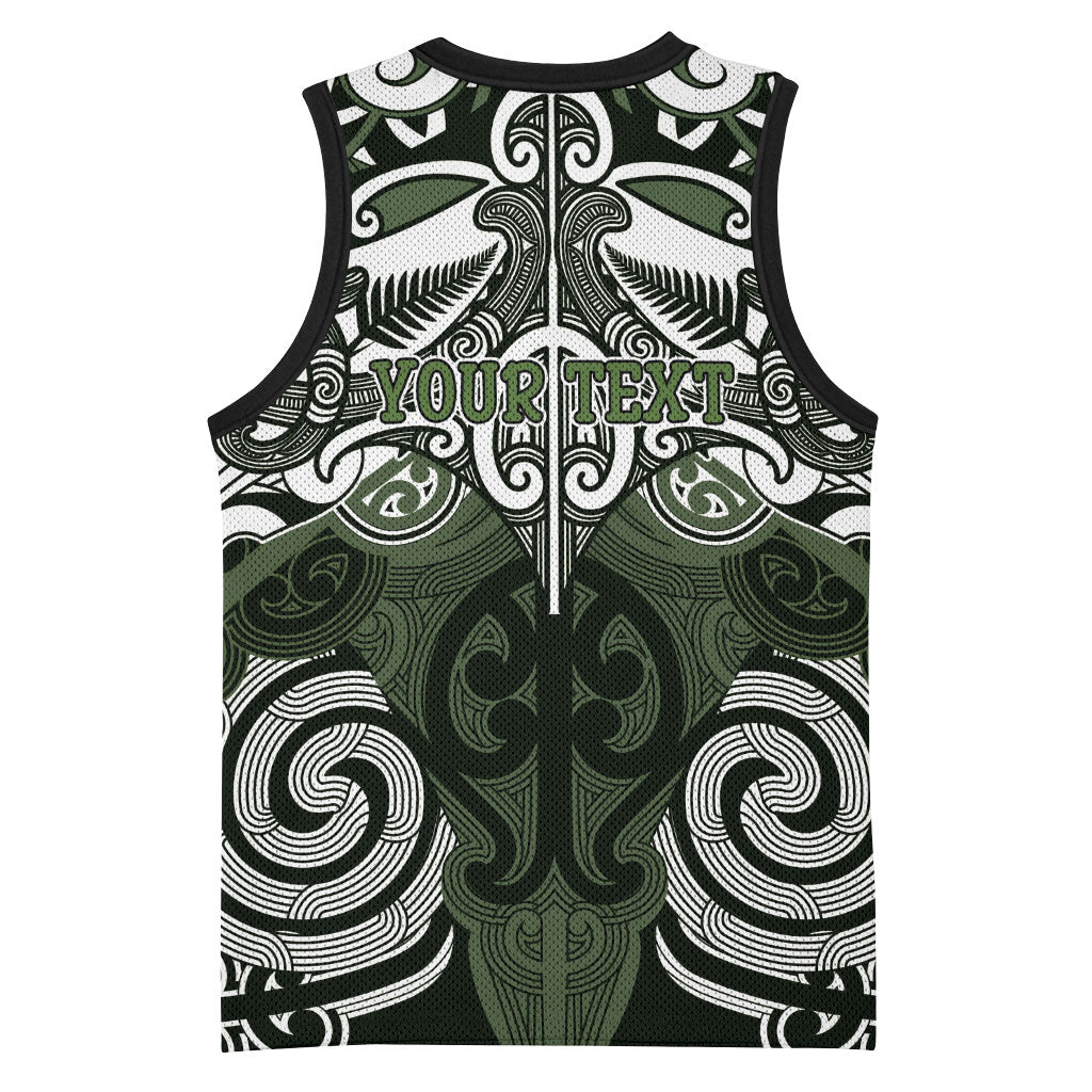 Personalised Maori Ngati Awa Basketball Jersey Silver Fern Kowhaiwhai Art LT01 - Polynesian Pride