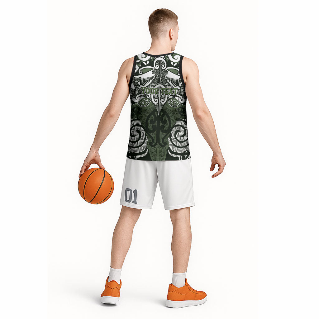Personalised Maori Ngati Awa Basketball Jersey Silver Fern Kowhaiwhai Art LT01 - Polynesian Pride
