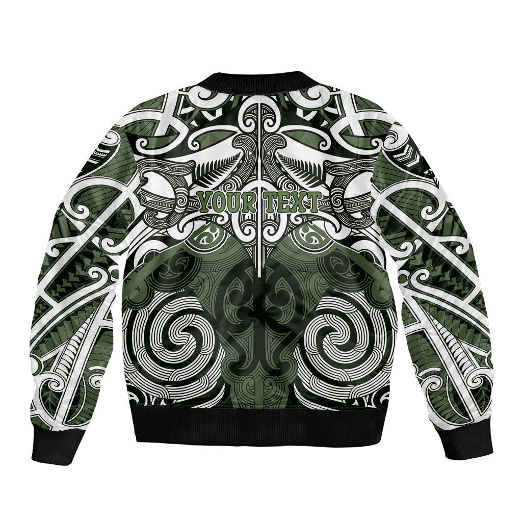 Personalised Maori Ngati Awa Bomber Jacket Silver Fern Kowhaiwhai Art LT01 - Polynesian Pride