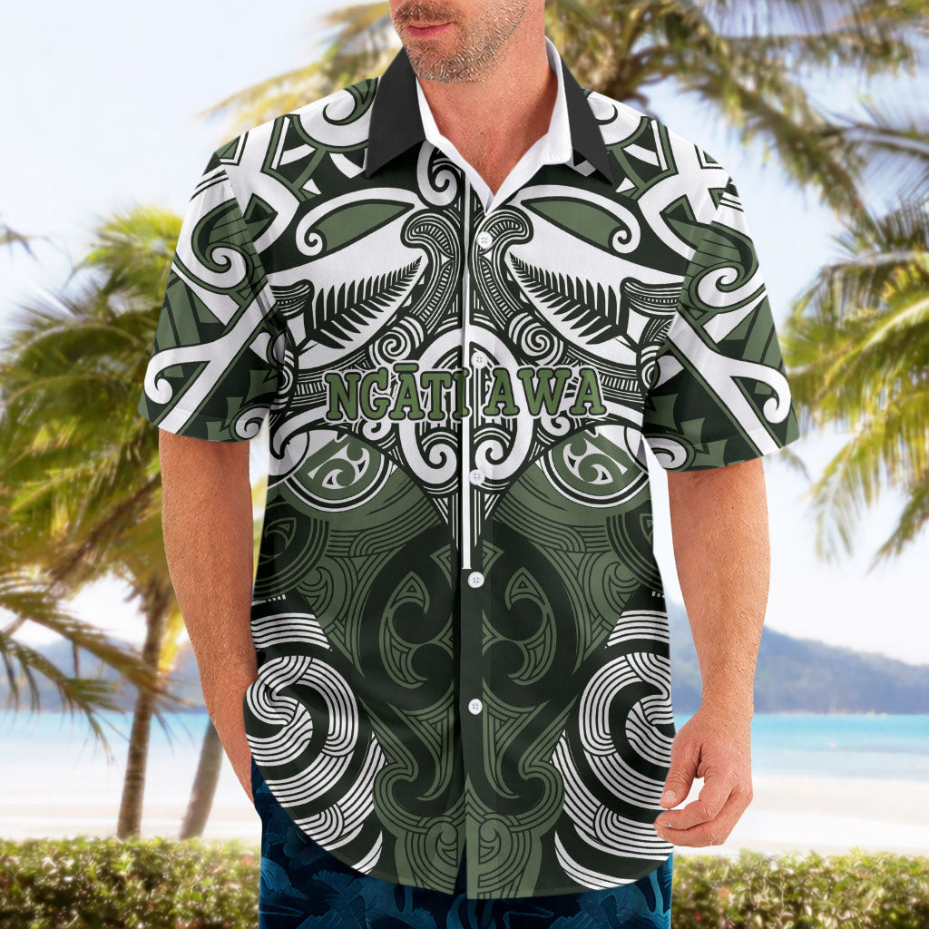 Personalised Maori Ngati Awa Hawaiian Shirt Silver Fern Kowhaiwhai Art LT01 - Polynesian Pride