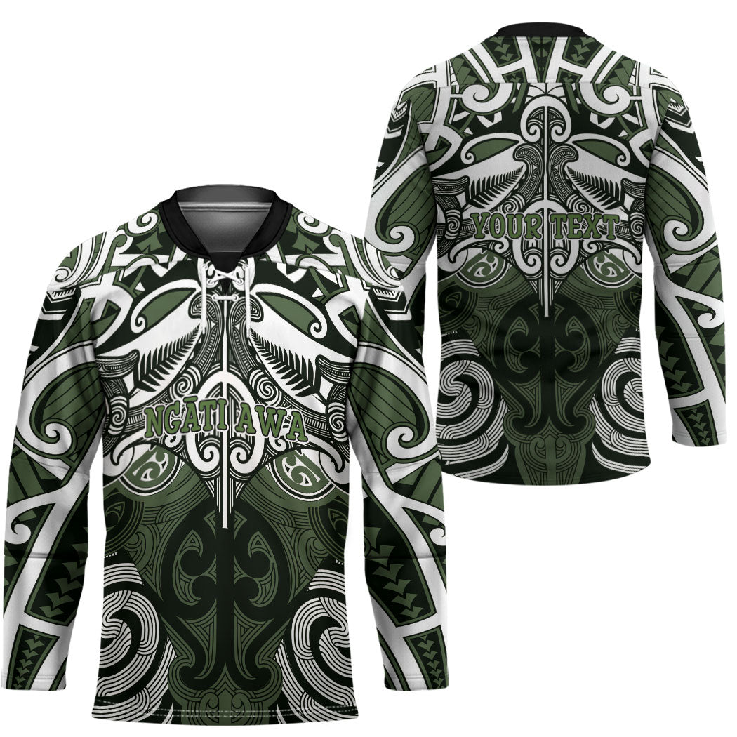 Personalised Maori Ngati Awa Hockey Jersey Silver Fern Kowhaiwhai Art LT01 - Polynesian Pride