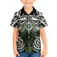 Personalised Maori Ngati Awa Kid Hawaiian Shirt Silver Fern Kowhaiwhai Art LT01 Kid Green - Polynesian Pride