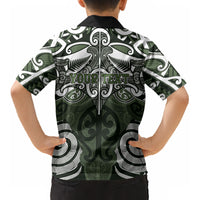 Personalised Maori Ngati Awa Kid Hawaiian Shirt Silver Fern Kowhaiwhai Art LT01 - Polynesian Pride