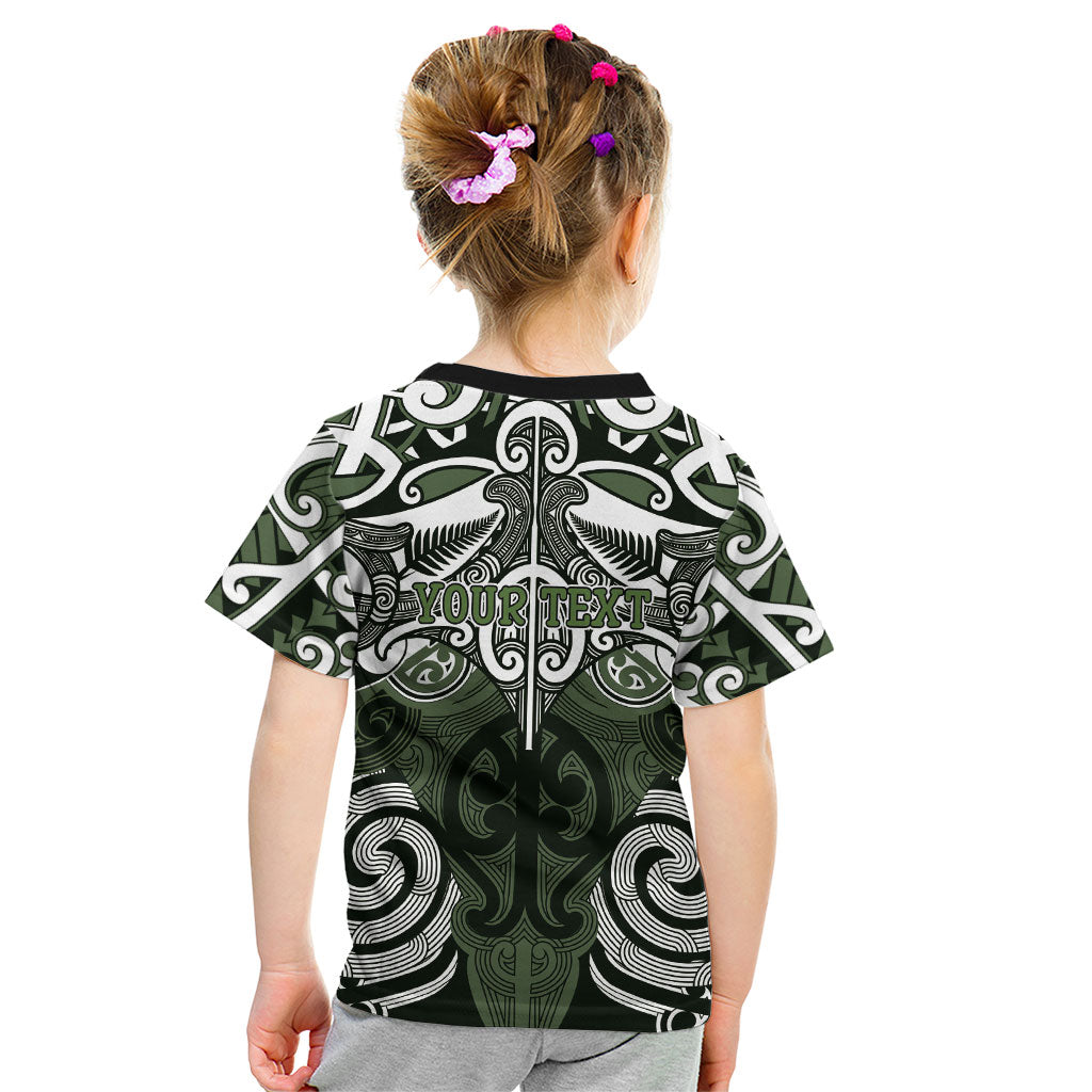 Personalised Maori Ngati Awa Kid T Shirt Silver Fern Kowhaiwhai Art LT01 - Polynesian Pride