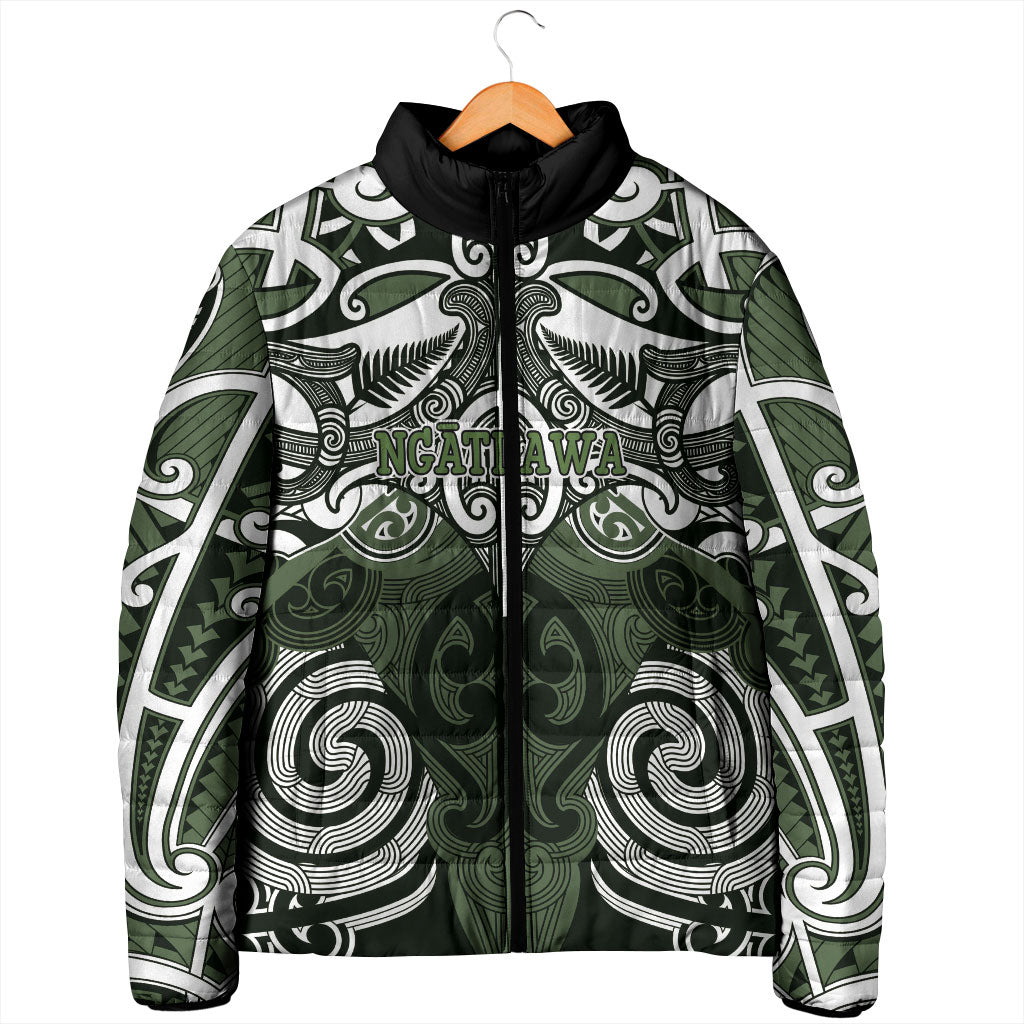 Personalised Maori Ngati Awa Padded Jacket Silver Fern Kowhaiwhai Art LT01 - Polynesian Pride