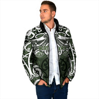 Personalised Maori Ngati Awa Padded Jacket Silver Fern Kowhaiwhai Art LT01 - Polynesian Pride