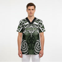 Personalised Maori Ngati Awa Scrub Top Silver Fern Kowhaiwhai Art LT01 - Polynesian Pride