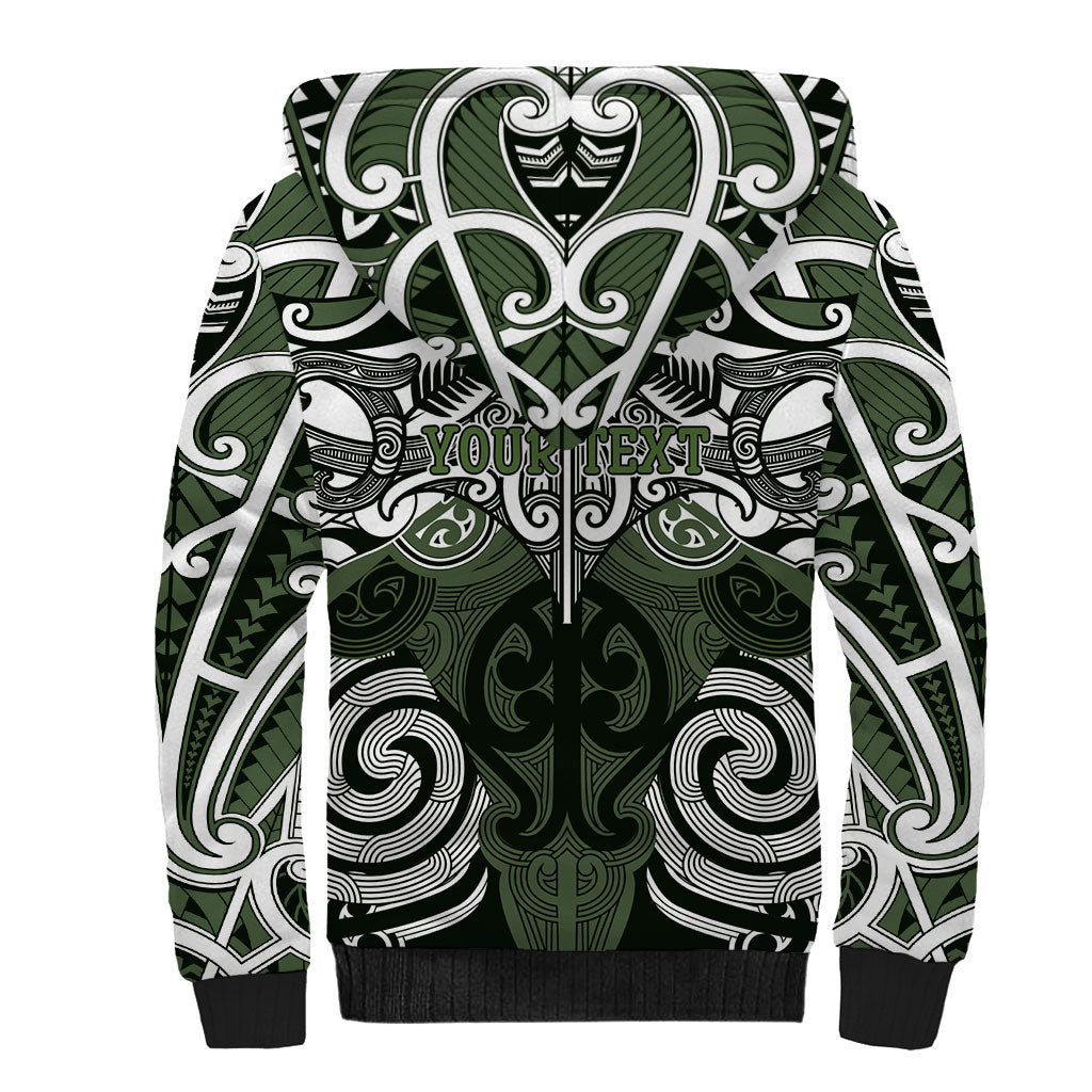 Personalised Maori Ngati Awa Sherpa Hoodie Silver Fern Kowhaiwhai Art LT01 - Polynesian Pride