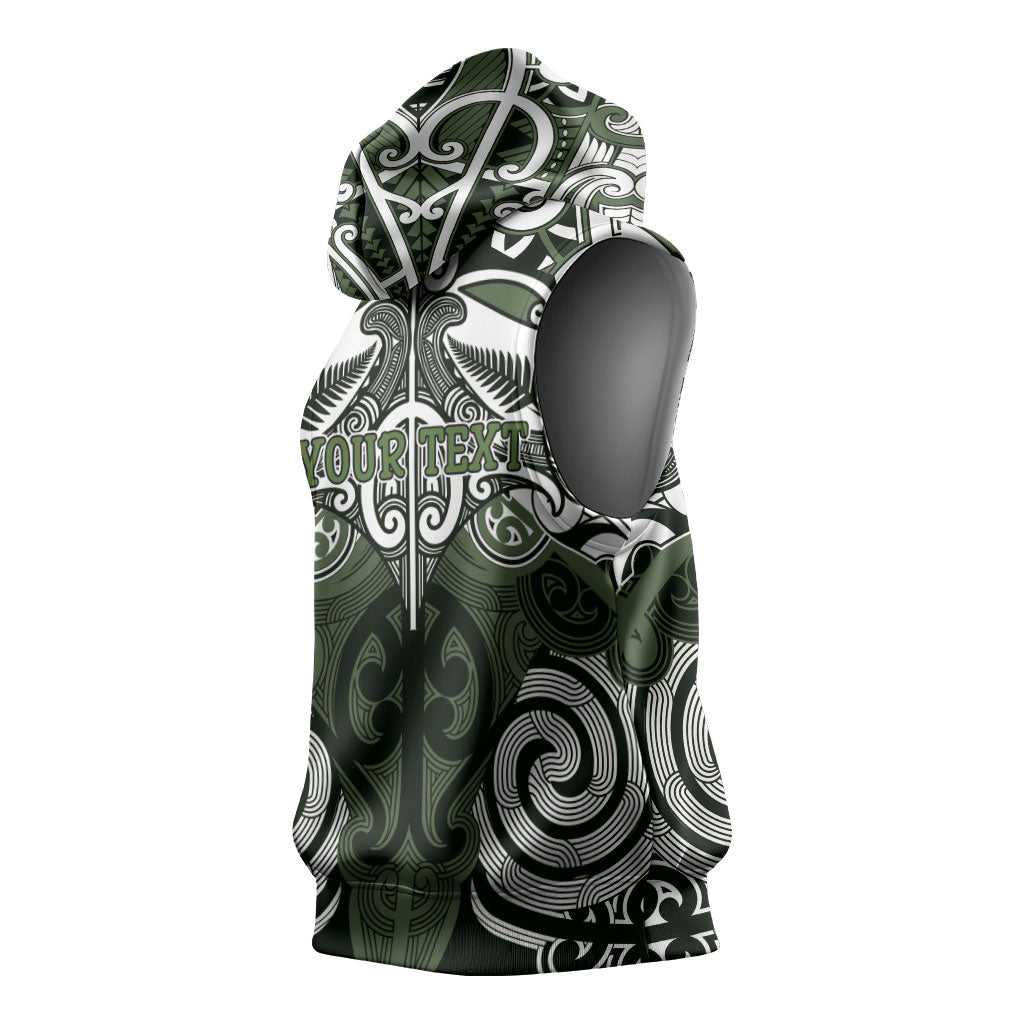 Personalised Maori Ngati Awa Sleeveless Hoodie Silver Fern Kowhaiwhai Art LT01 - Polynesian Pride