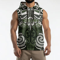 Personalised Maori Ngati Awa Sleeveless Hoodie Silver Fern Kowhaiwhai Art LT01 - Polynesian Pride