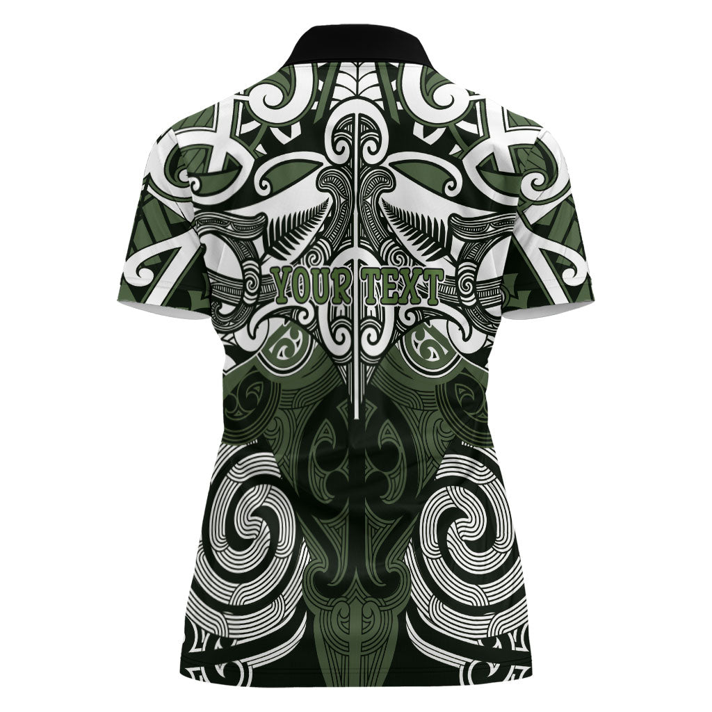 Personalised Maori Ngati Awa Women Polo Shirt Silver Fern Kowhaiwhai Art LT01 - Polynesian Pride