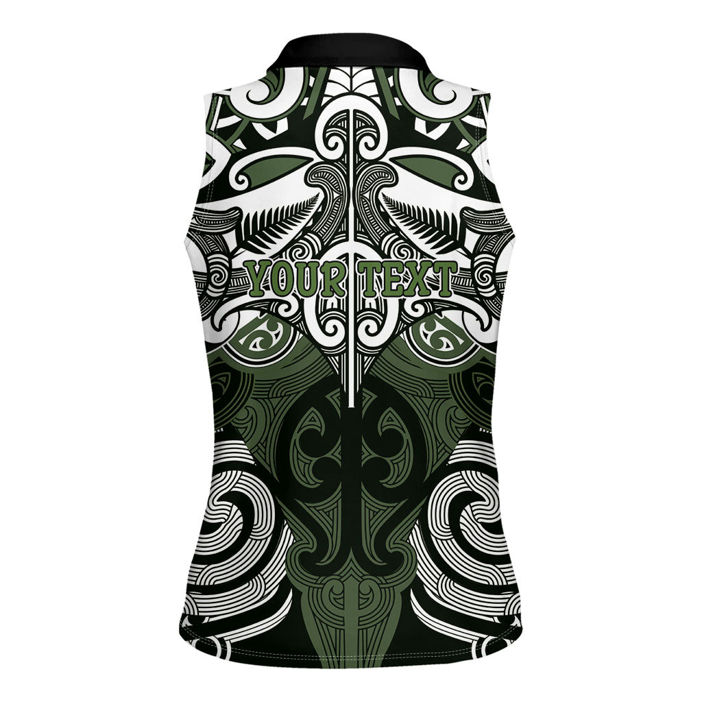 Personalised Maori Ngati Awa Women Sleeveless Polo Shirt Silver Fern Kowhaiwhai Art LT01 - Polynesian Pride