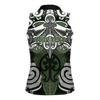 Personalised Maori Ngati Awa Women Sleeveless Polo Shirt Silver Fern Kowhaiwhai Art LT01 - Polynesian Pride