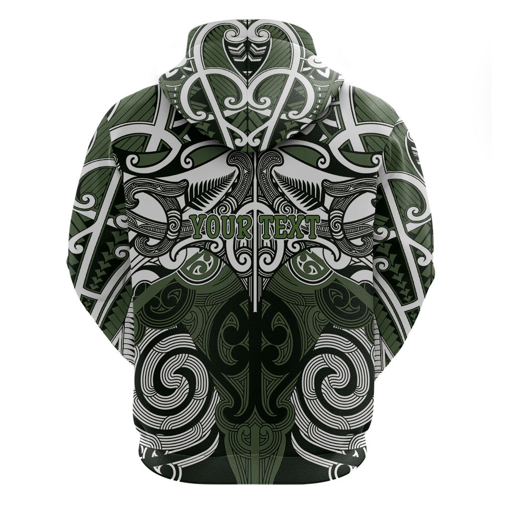 Personalised Maori Ngati Awa Zip Hoodie Silver Fern Kowhaiwhai Art LT01 - Polynesian Pride