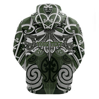 Personalised Maori Ngati Awa Zip Hoodie Silver Fern Kowhaiwhai Art LT01 - Polynesian Pride