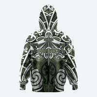Personalised Maori Ngati Awa Zip Hoodie Silver Fern Kowhaiwhai Art LT01 - Polynesian Pride
