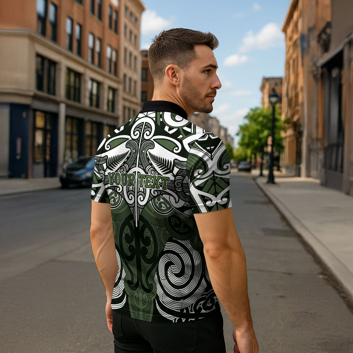 Personalised Maori Ngati Awa Zipper Polo Shirt Silver Fern Kowhaiwhai Art LT01 - Polynesian Pride