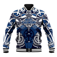Personalised Maori Ngati Kahungunu Baseball Jacket Silver Fern Kowhaiwhai Art LT01 Unisex Blue - Polynesian Pride