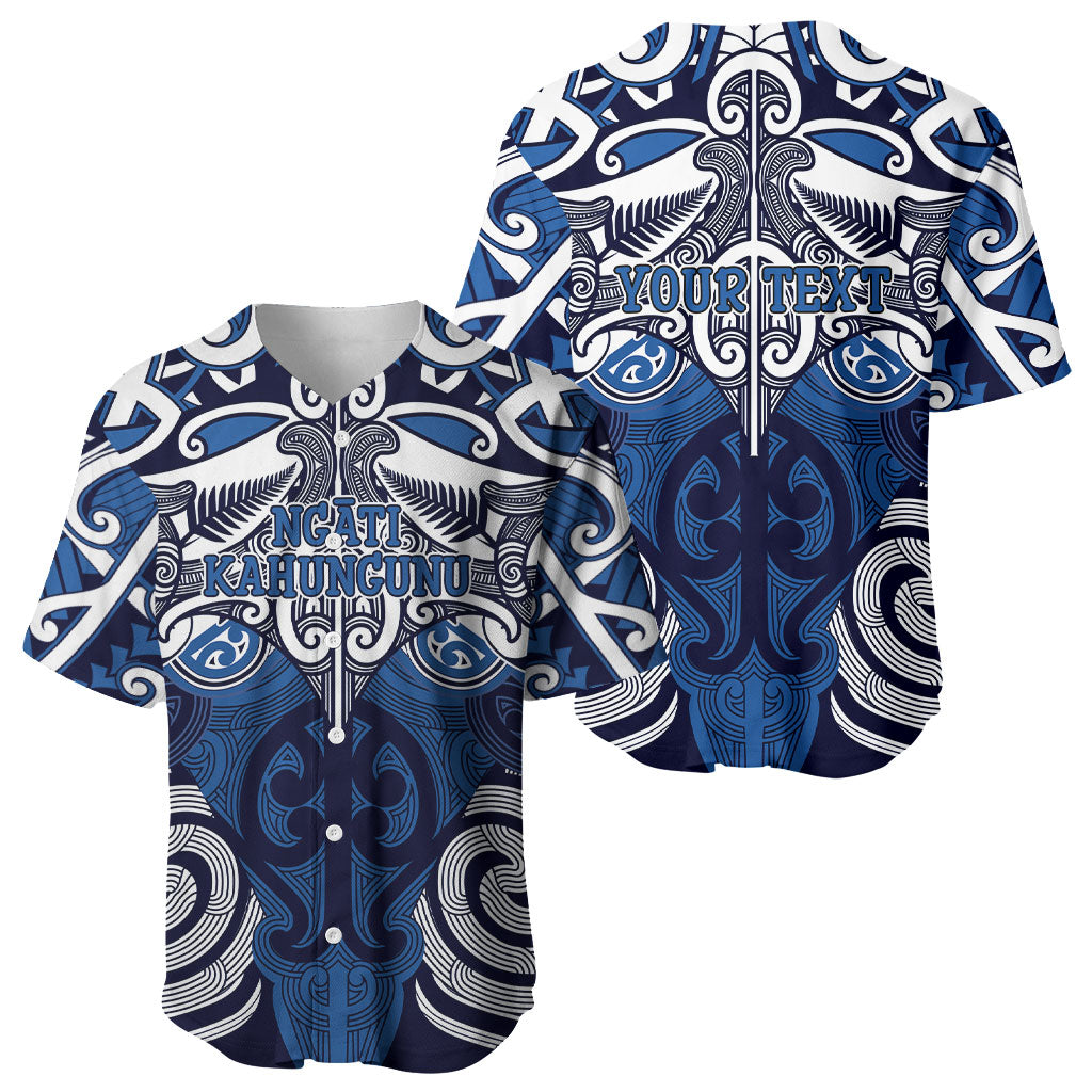Personalised Maori Ngati Kahungunu Baseball Jersey Silver Fern Kowhaiwhai Art LT01 - Polynesian Pride