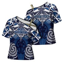 Personalised Maori Ngati Kahungunu Cross Shoulder Shirt Silver Fern Kowhaiwhai Art LT01 - Polynesian Pride