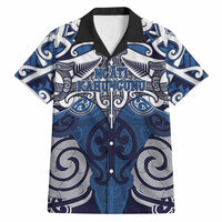 Personalised Maori Ngati Kahungunu Hawaiian Shirt Silver Fern Kowhaiwhai Art LT01 Blue - Polynesian Pride