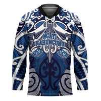 Personalised Maori Ngati Kahungunu Hockey Jersey Silver Fern Kowhaiwhai Art LT01 Unisex Blue - Polynesian Pride