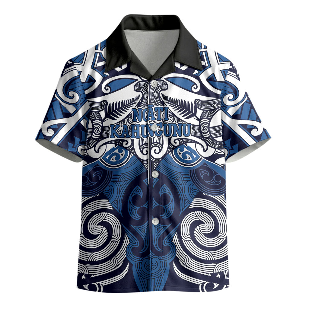 Personalised Maori Ngati Kahungunu Kid Hawaiian Shirt Silver Fern Kowhaiwhai Art LT01 - Polynesian Pride