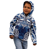 Personalised Maori Ngati Kahungunu Kid Hoodie Silver Fern Kowhaiwhai Art LT01 - Polynesian Pride
