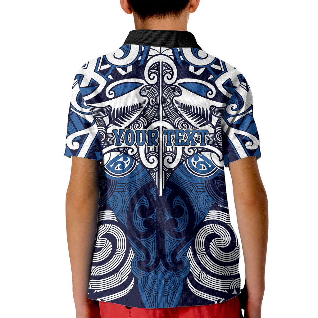 Personalised Maori Ngati Kahungunu Kid Polo Shirt Silver Fern Kowhaiwhai Art LT01 - Polynesian Pride