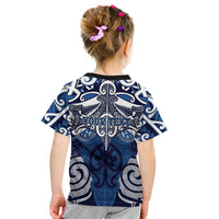 Personalised Maori Ngati Kahungunu Kid T Shirt Silver Fern Kowhaiwhai Art LT01 - Polynesian Pride
