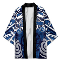 Personalised Maori Ngati Kahungunu Kimono Silver Fern Kowhaiwhai Art LT01 Unisex Blue - Polynesian Pride