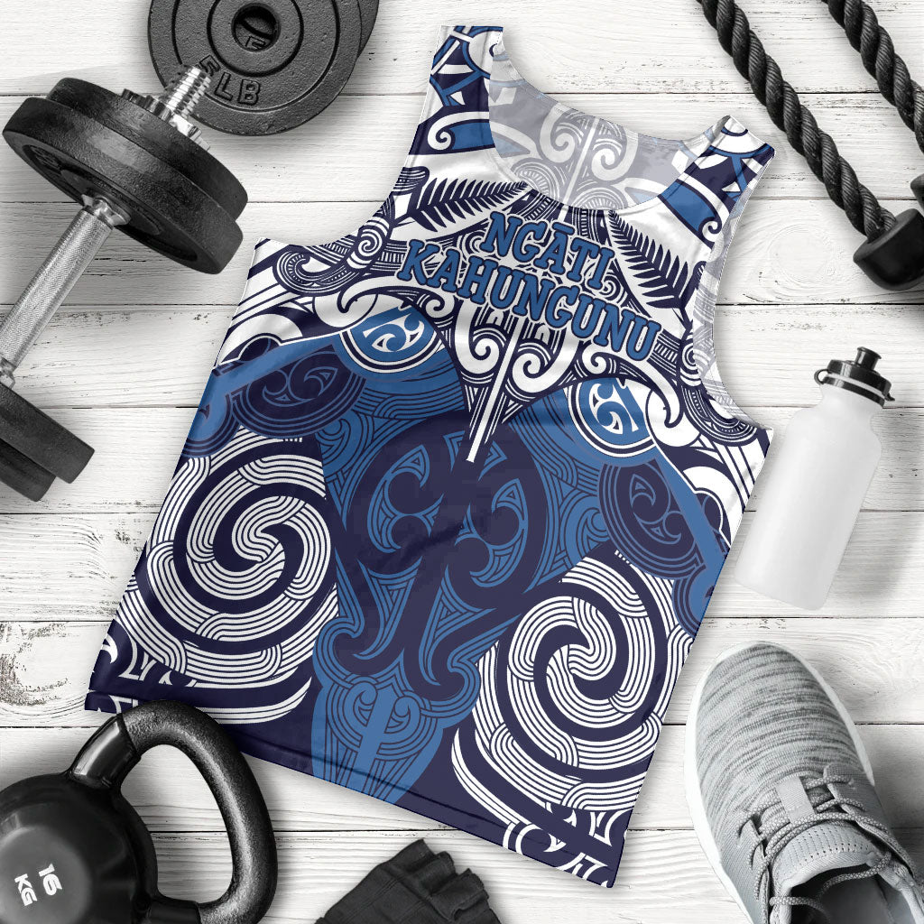 Personalised Maori Ngati Kahungunu Men Tank Top Silver Fern Kowhaiwhai Art LT01 - Polynesian Pride