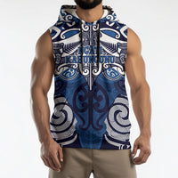 Personalised Maori Ngati Kahungunu Sleeveless Hoodie Silver Fern Kowhaiwhai Art LT01 - Polynesian Pride