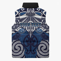 Personalised Maori Ngati Kahungunu Sleeveless Puffer Jacket Silver Fern Kowhaiwhai Art LT01 - Polynesian Pride