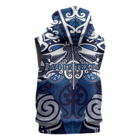 Personalised Maori Ngati Kahungunu Sleeveless Zip Hoodie Silver Fern Kowhaiwhai Art LT01 - Polynesian Pride
