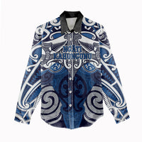 Personalised Maori Ngati Kahungunu Women Casual Shirt Silver Fern Kowhaiwhai Art LT01 - Polynesian Pride