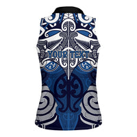 Personalised Maori Ngati Kahungunu Women Sleeveless Polo Shirt Silver Fern Kowhaiwhai Art LT01 - Polynesian Pride