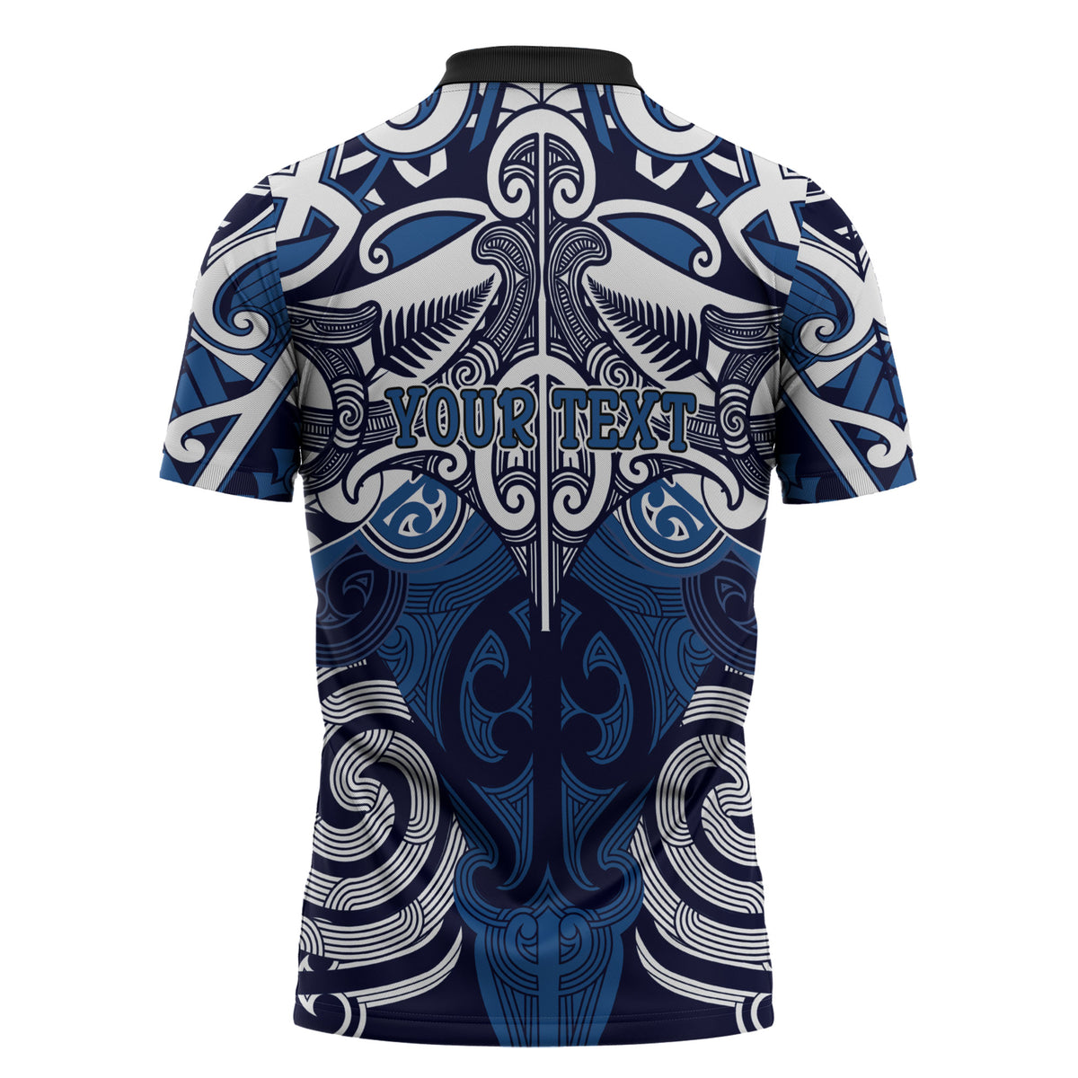Personalised Maori Ngati Kahungunu Zipper Polo Shirt Silver Fern Kowhaiwhai Art LT01 - Polynesian Pride
