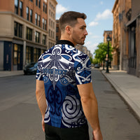 Personalised Maori Ngati Kahungunu Zipper Polo Shirt Silver Fern Kowhaiwhai Art LT01 - Polynesian Pride