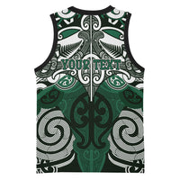 Personalised Maori Ngati Maniapoto Basketball Jersey Silver Fern Kowhaiwhai Art LT01 - Polynesian Pride
