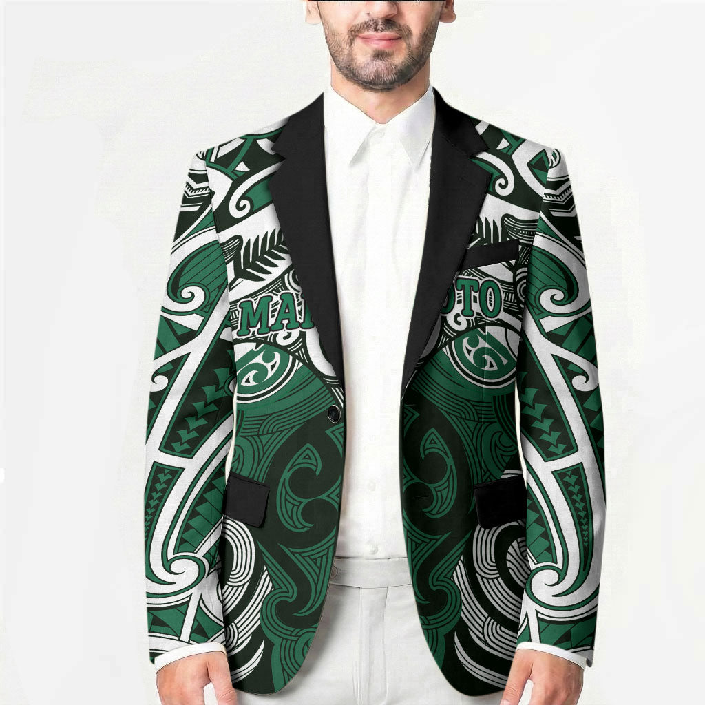Personalised Maori Ngati Maniapoto Blazer Silver Fern Kowhaiwhai Art LT01 - Polynesian Pride