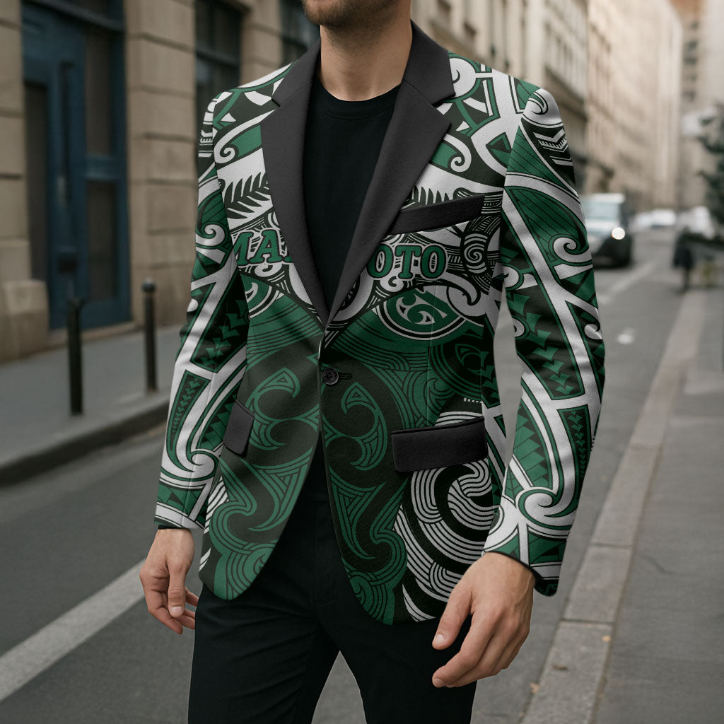 Personalised Maori Ngati Maniapoto Blazer Silver Fern Kowhaiwhai Art LT01 - Polynesian Pride
