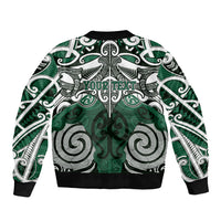 Personalised Maori Ngati Maniapoto Bomber Jacket Silver Fern Kowhaiwhai Art LT01 - Polynesian Pride