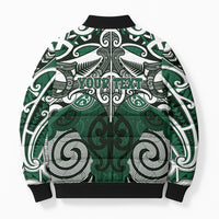 Personalised Maori Ngati Maniapoto Bomber Puffer Jacket Silver Fern Kowhaiwhai Art LT01 - Polynesian Pride