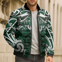 Personalised Maori Ngati Maniapoto Bomber Puffer Jacket Silver Fern Kowhaiwhai Art LT01 - Polynesian Pride