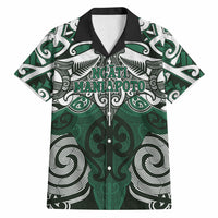 Personalised Maori Ngati Maniapoto Hawaiian Shirt Silver Fern Kowhaiwhai Art LT01 Green - Polynesian Pride