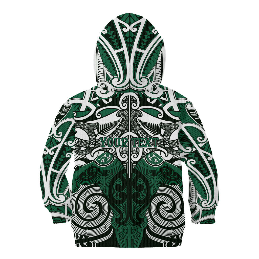 Personalised Maori Ngati Maniapoto Kid Hoodie Silver Fern Kowhaiwhai Art LT01 - Polynesian Pride