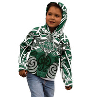 Personalised Maori Ngati Maniapoto Kid Hoodie Silver Fern Kowhaiwhai Art LT01 - Polynesian Pride